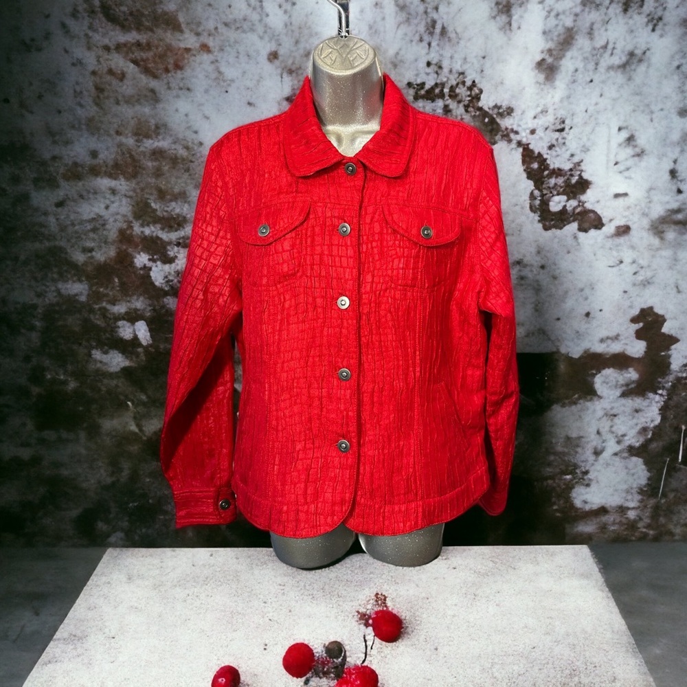 Ruby Rd. Women's Jacket Pleated Button-Up Size 12… - image 1